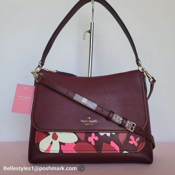 KATE SPADE Melody Flap Pebbled Leather Shoulder Bag with Convertible Strap -🎈⭐ - Picture 1 of 16